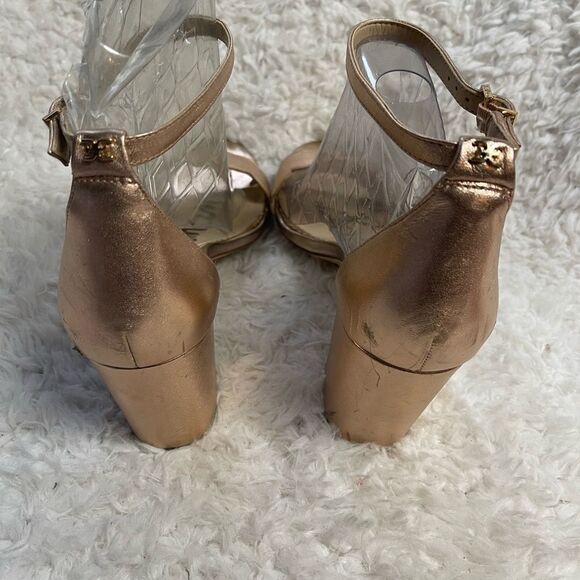 Sam Edelman Odile leather Rose gold Block Heels ankle strap Sandals size 10M - Picture 4 of 13